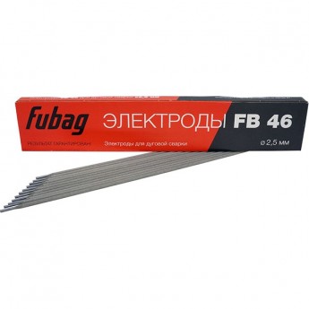 Электрод сварочный FUBAG с рутилово-целлюлозным покрытием FB 46 D2.5 мм (пачка 0.9 кг) Электрод сварочный FUBAG с рутилово-целлюлозным покрытием FB 46 D2.5 мм (пачка 0.9 кг)