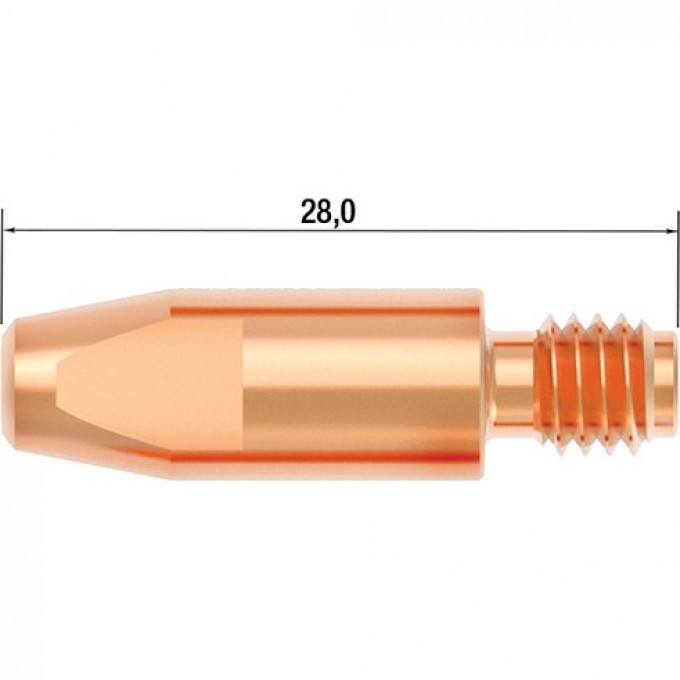 Контактный наконечник FUBAG M6х28 мм CuCrZr D=0.9 мм FB.CTM6.28-09L Контактный наконечник FUBAG M6х28 мм CuCrZr D=0.9 мм FB.CTM6.28-09L