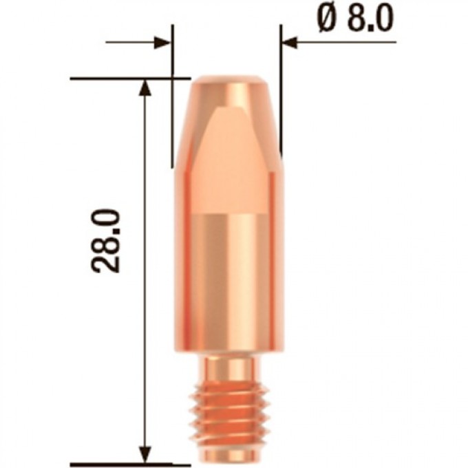 Контактный наконечник FUBAG M6х28 мм ECU D=0.9 мм FB.CTM6.28-09 Контактный наконечник FUBAG M6х28 мм ECU D=0.9 мм FB.CTM6.28-09