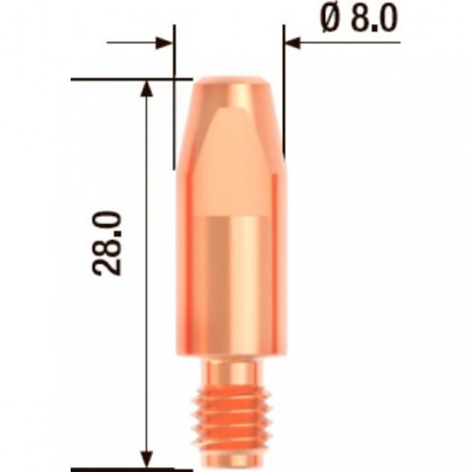 Контактный наконечник FUBAG M6х28 мм ECU D=1.6 мм (25 шт.) FB.CTM6.28-16 Контактный наконечник FUBAG M6х28 мм ECU D=1.6 мм (25 шт.) FB.CTM6.28-16