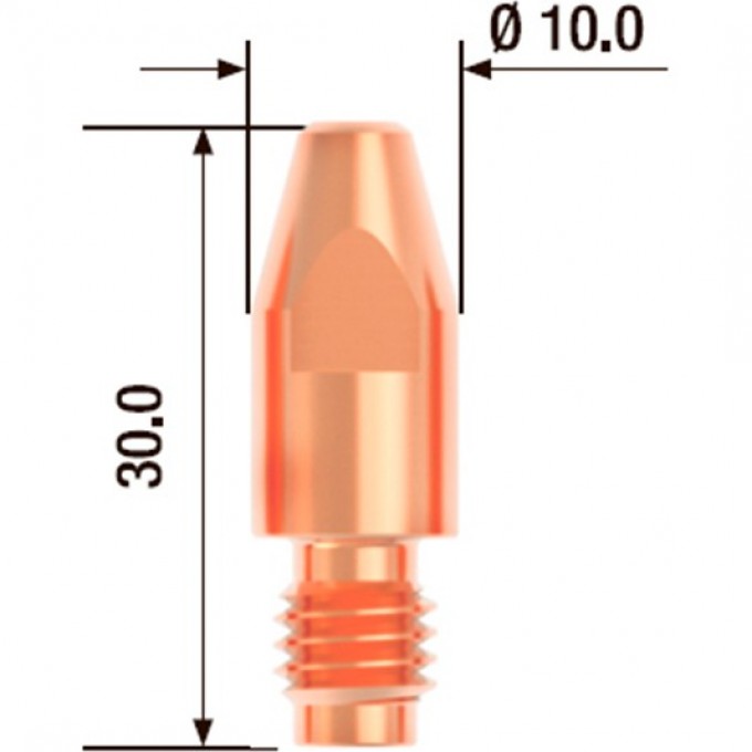 Контактный наконечник FUBAG M8х30 мм ECU D=0.9 мм FB.CTM8.30-09 Контактный наконечник FUBAG M8х30 мм ECU D=0.9 мм FB.CTM8.30-09
