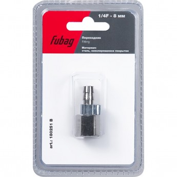 Переходник FUBAG 1/4"F на елочку 8мм с обжимным кольцом 8х13мм_блистер 1 шт Переходник FUBAG 1/4"F на елочку 8мм с обжимным кольцом 8х13мм_блистер 1 шт